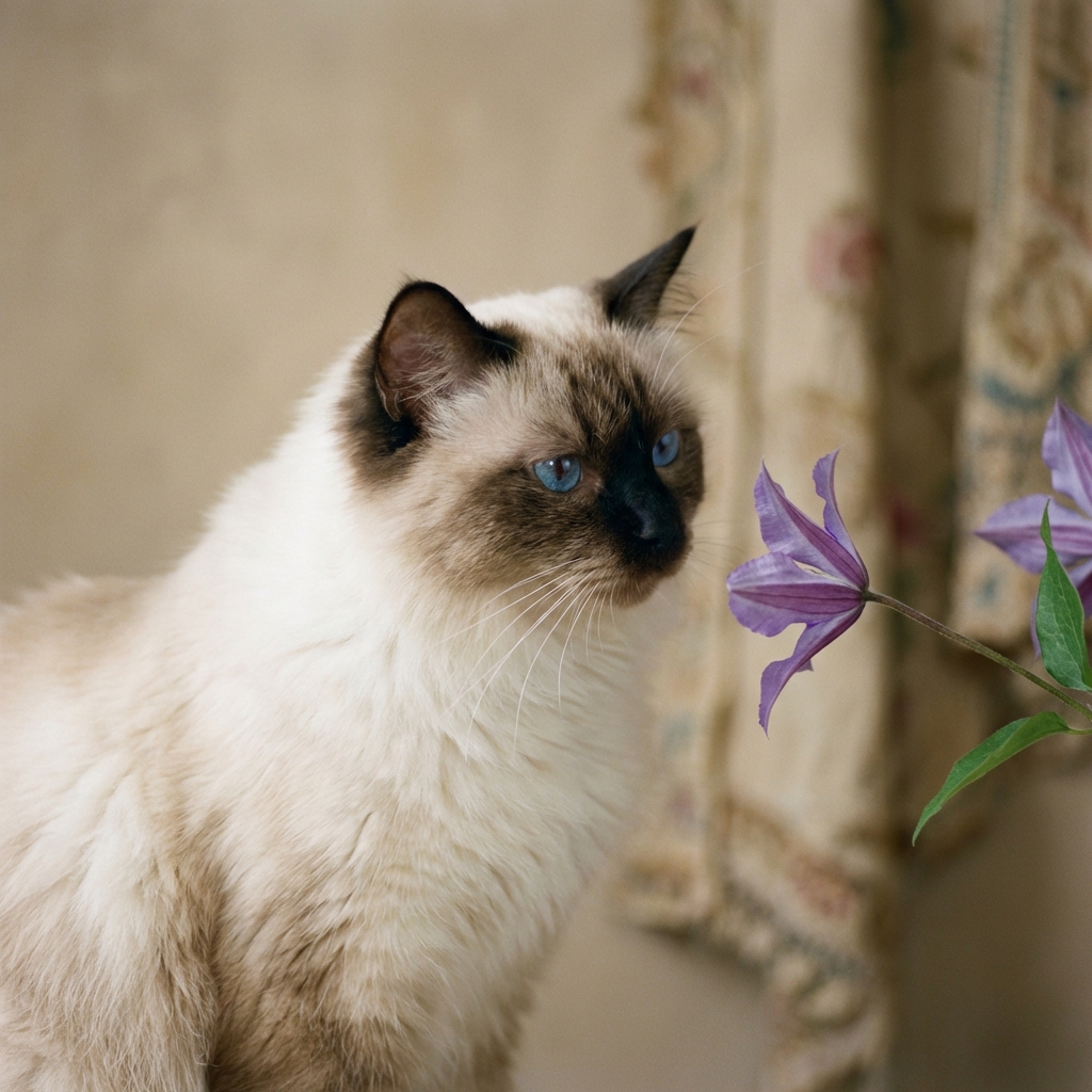 Cat and Flower